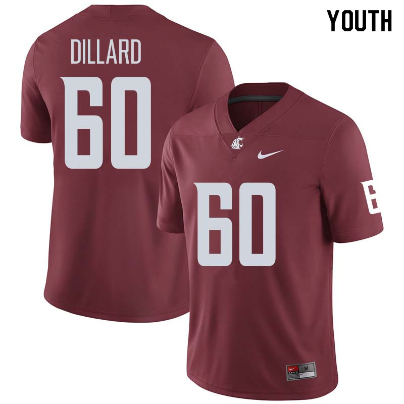 Youth #60 Andre Dillard Washington State Cougars College Football Jerseys Sale-Crimson